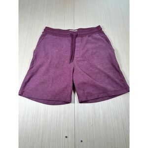 Free Planet Jersey Shorts Men 30S Maroon Cotton Slash Pockets Running Drawstring